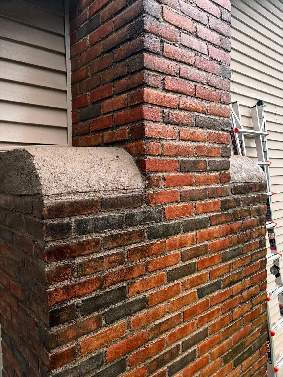 Brick + Double Crown Tuckpoint — ChimCrew project in Clintonville, OH