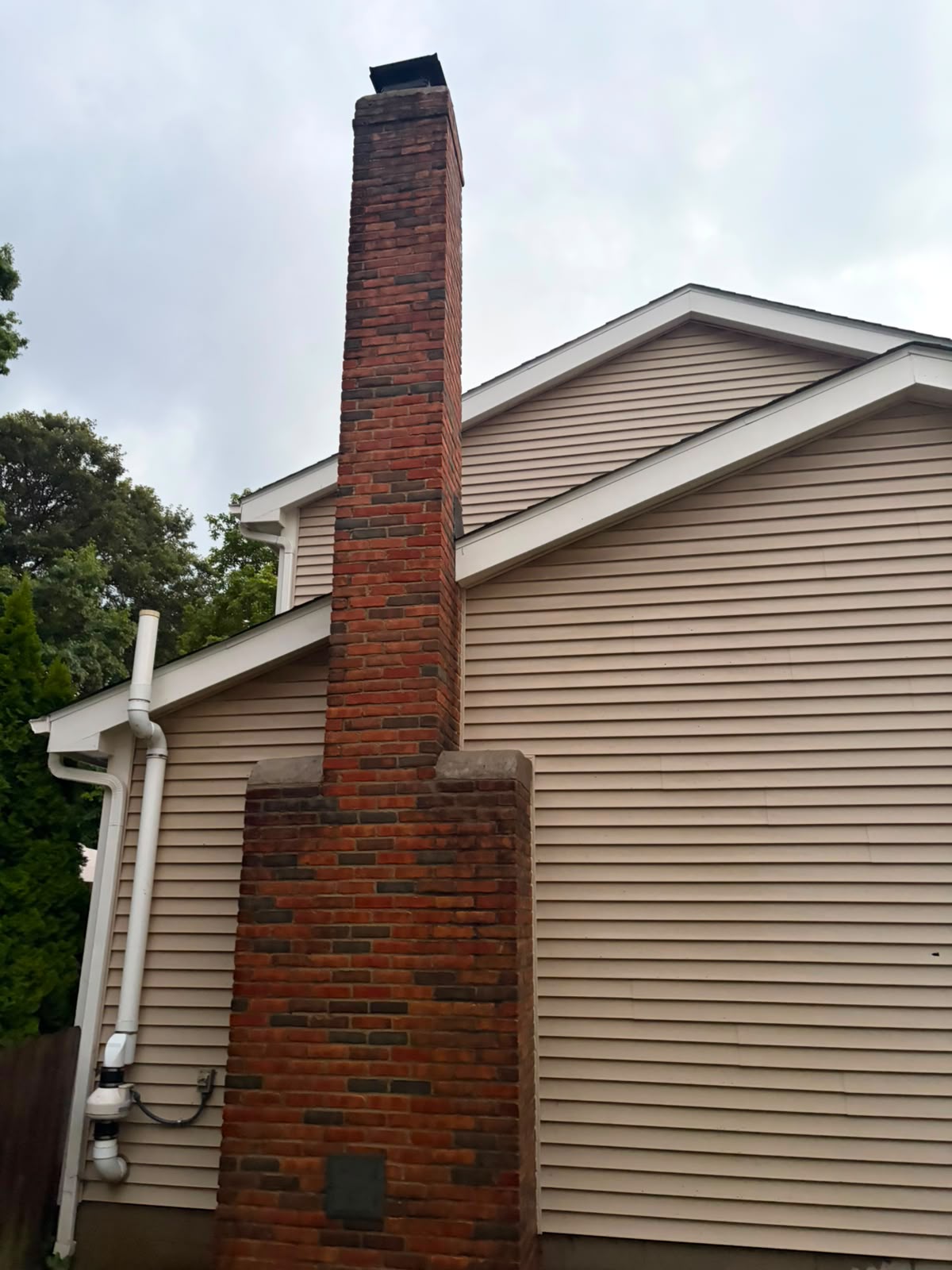 Tall Brick Chimney Repair — ChimCrew project in Hilliard, OH