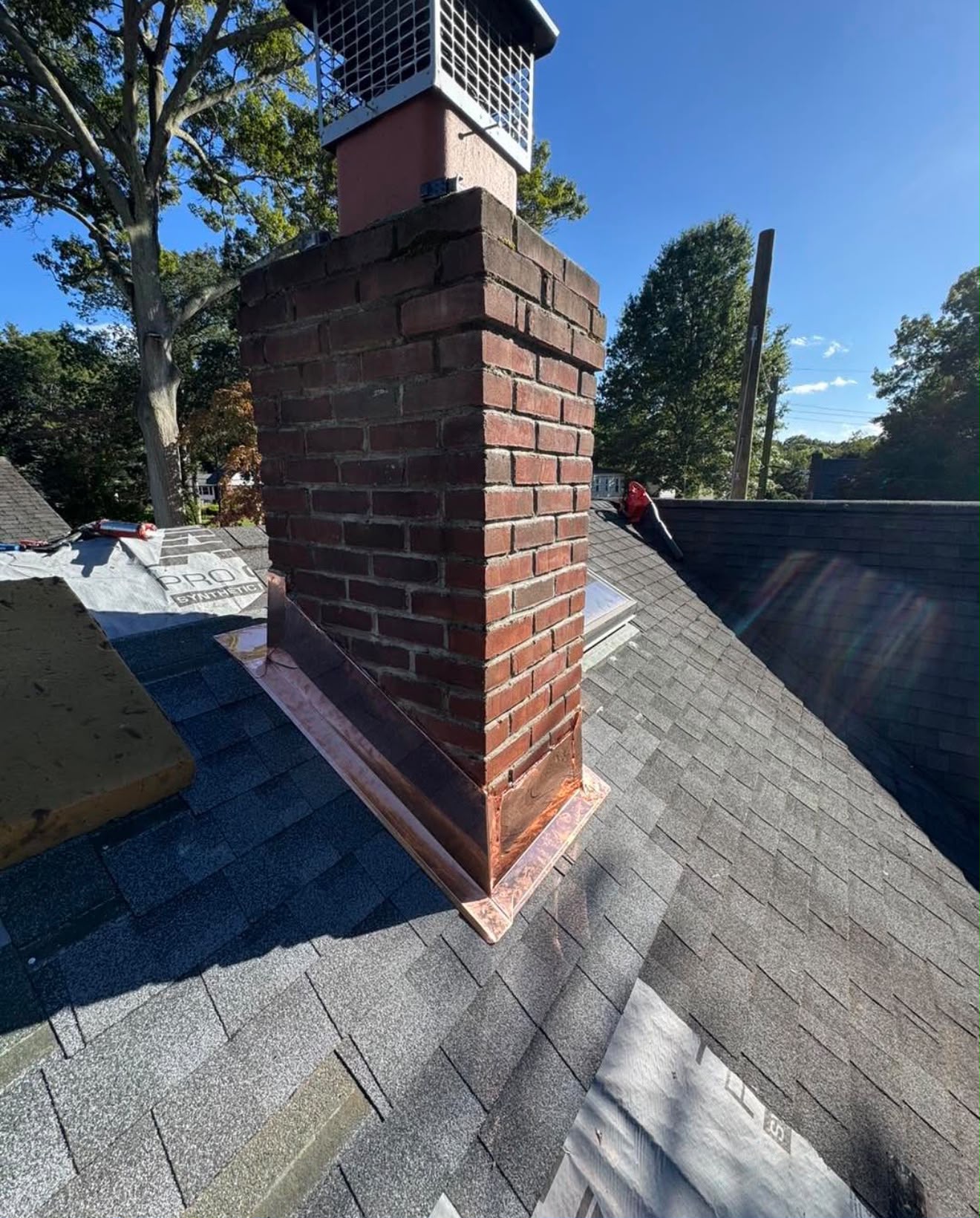 After — New custom copper flashing installed